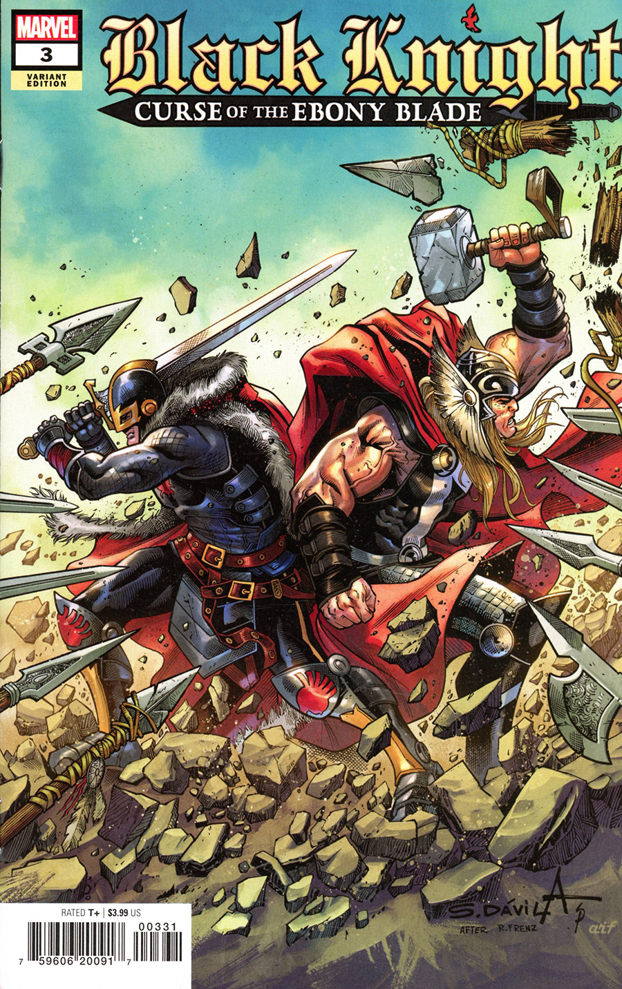Black Knight Curse Of The Ebony Blade #3 Cover B Variant Sergio Davila Cover