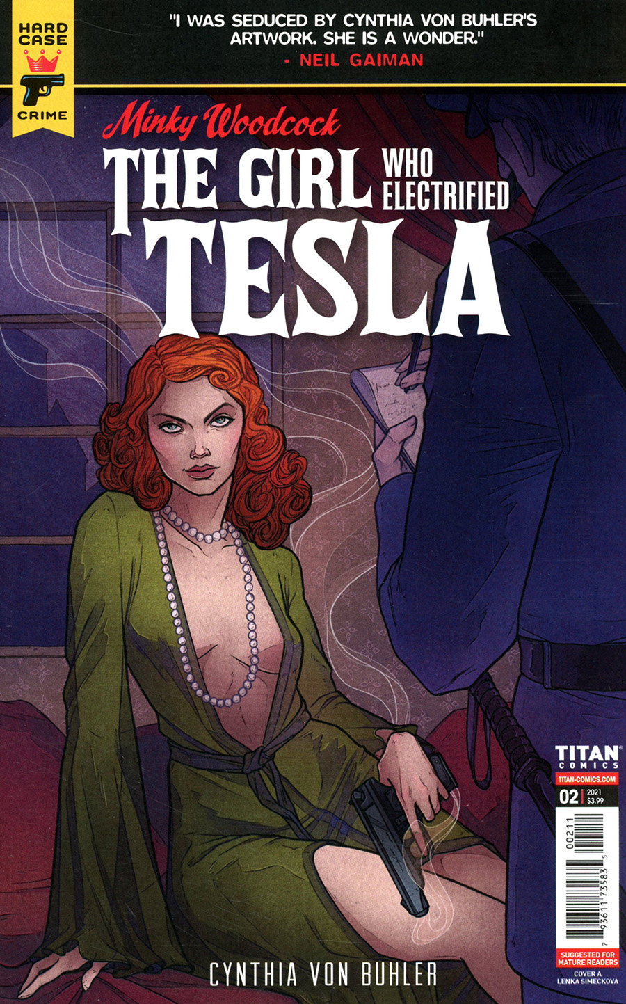 Hard Case Crime Minky Woodcock Girl Who Electrified Tesla #2 Cover A Regular Lenka Simeckova Cover
