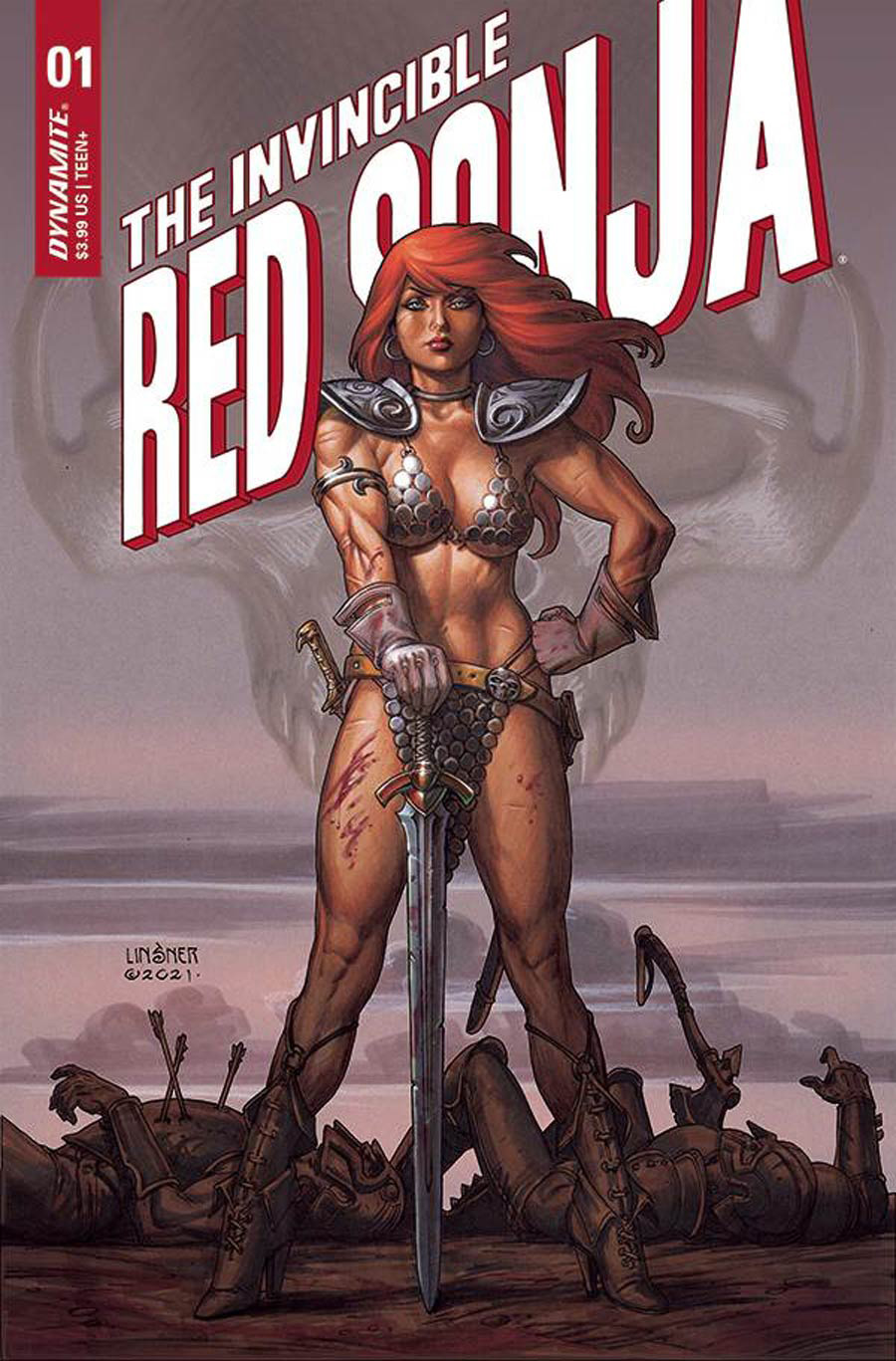 Invincible Red Sonja #1 Cover B Variant Joseph Michael Linsner Cover