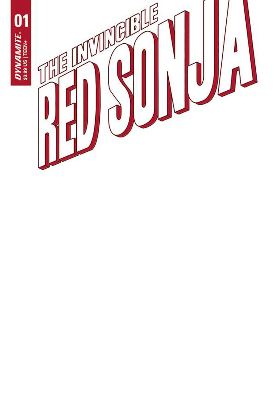 Invincible Red Sonja #1 Cover F Variant Blank Authentix Cover