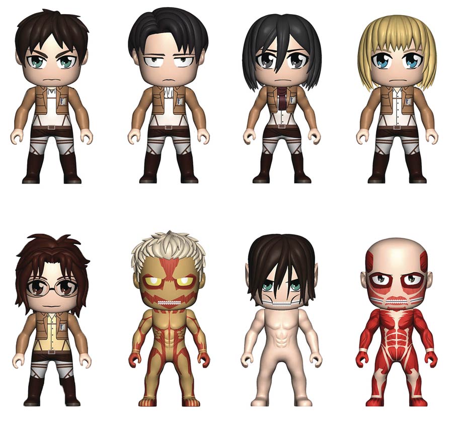 Attack On Titan Kawaii Titans Mini Figure 18-Piece Display