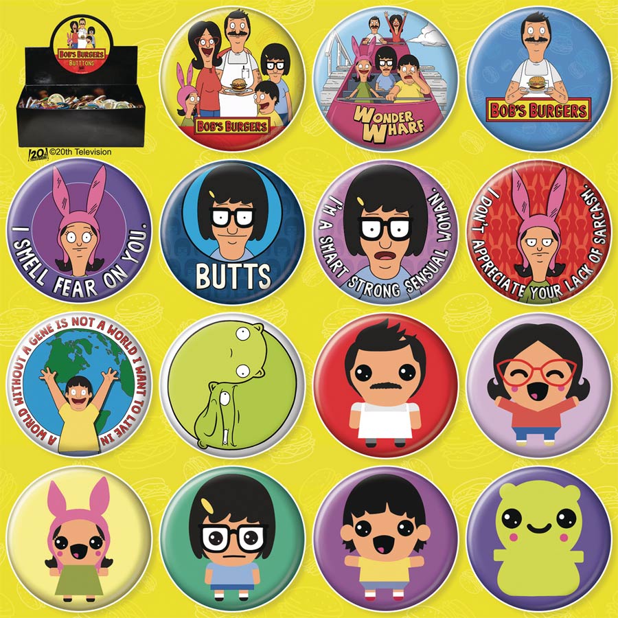 Bobs Burgers Button 144-Piece Assortment Display