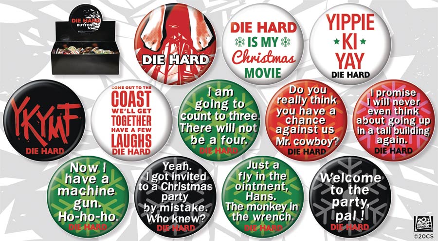 Die Hard Button 144-Piece Assortment Display