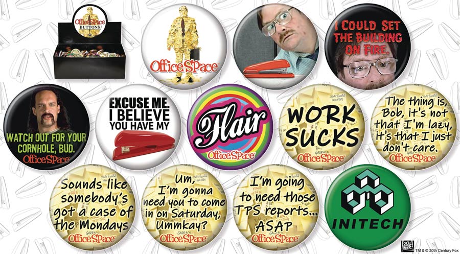 Office Space Button 144-Piece Assortment Display