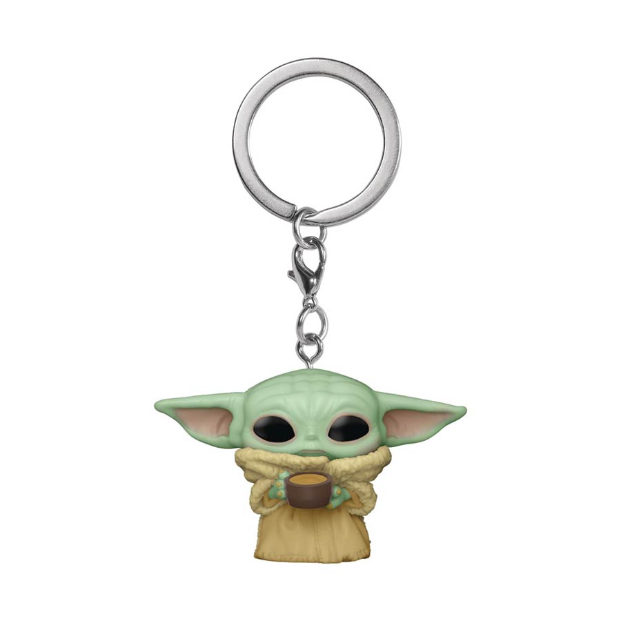 POP Keychain Star Wars The Mandalorian The Child With Cup Vinyl Pocket Keychain
