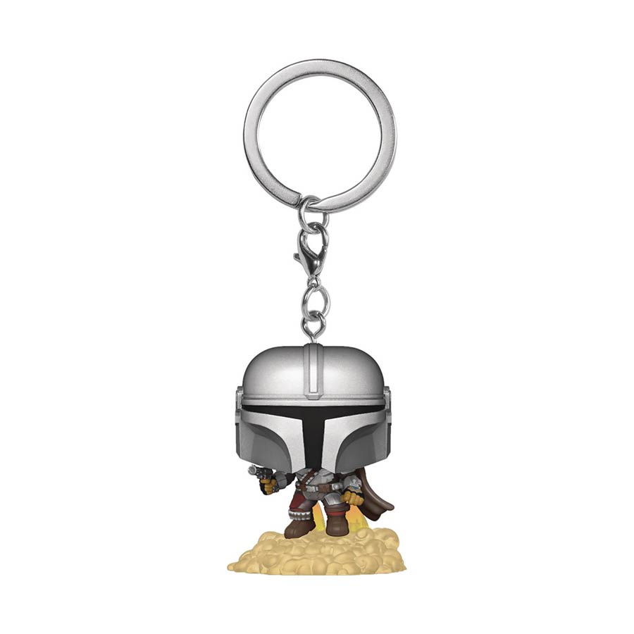 POP Keychain Star Wars The Mandalorian The Madalorian With Blaster Vinyl Pocket Keychain