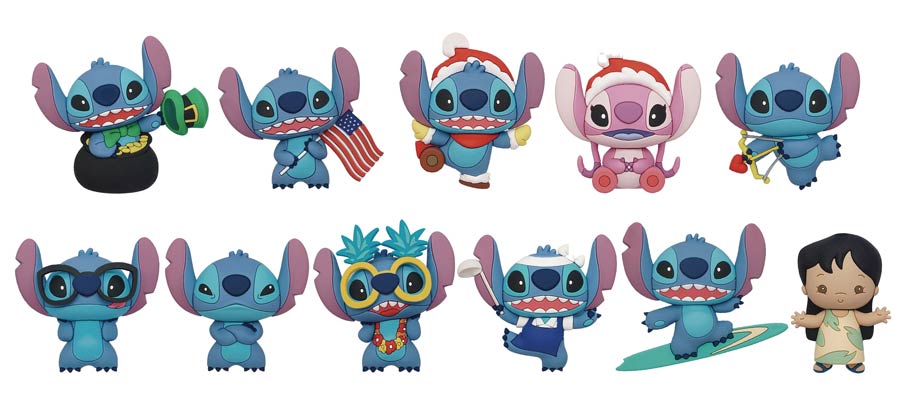 Stitch 3D Foam Bag Clip Series 3 Blind Mystery Box 24-Piece Display