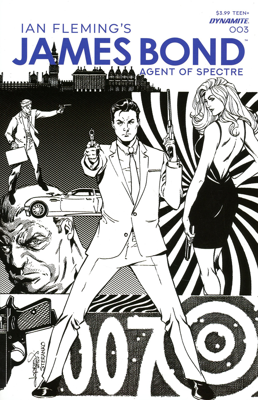 James Bond Agent Of SPECTRE #3 Cover F Incentive Aaron Lopresti Black & White Cover