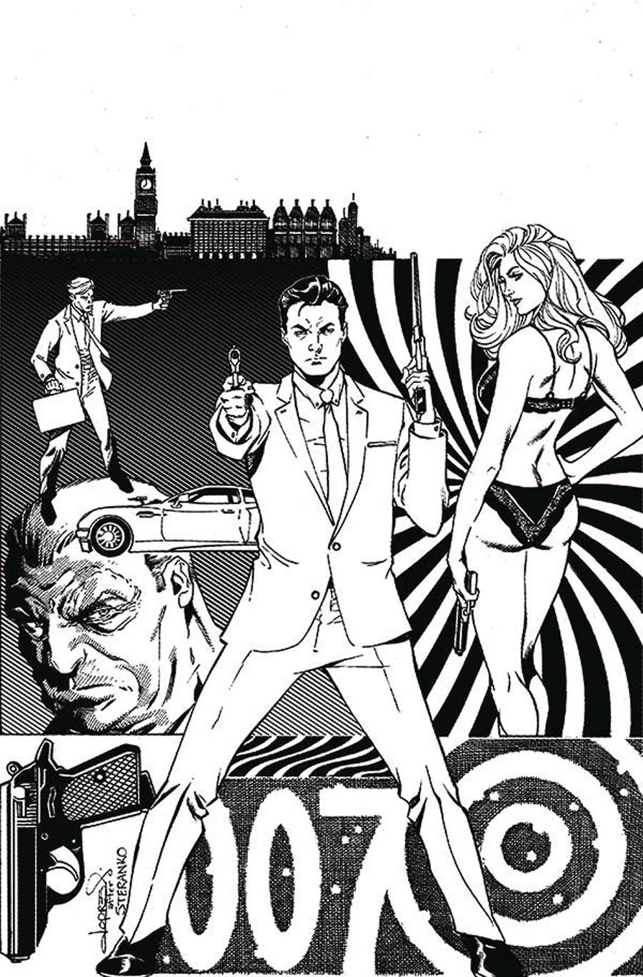 James Bond Agent Of SPECTRE #3 Cover G Incentive Aaron Lopresti Black & White Virgin Cover