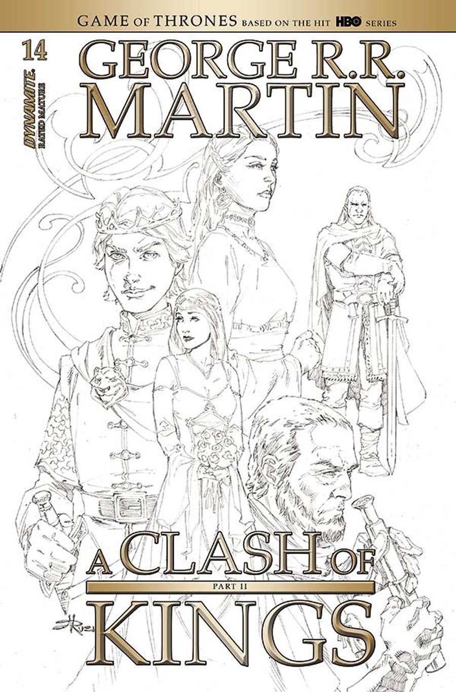 Game Of Thrones Clash Of Kings Vol 2 #14 Cover D Incentive Mel Rubi Black & White Cover