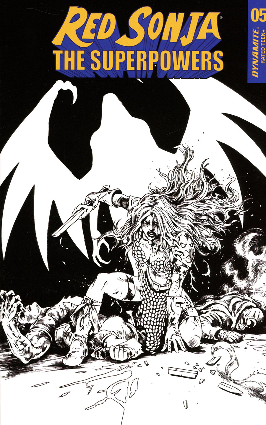 Red Sonja The Superpowers #5 Cover L Incentive Jonathan Lau Black & White Cover