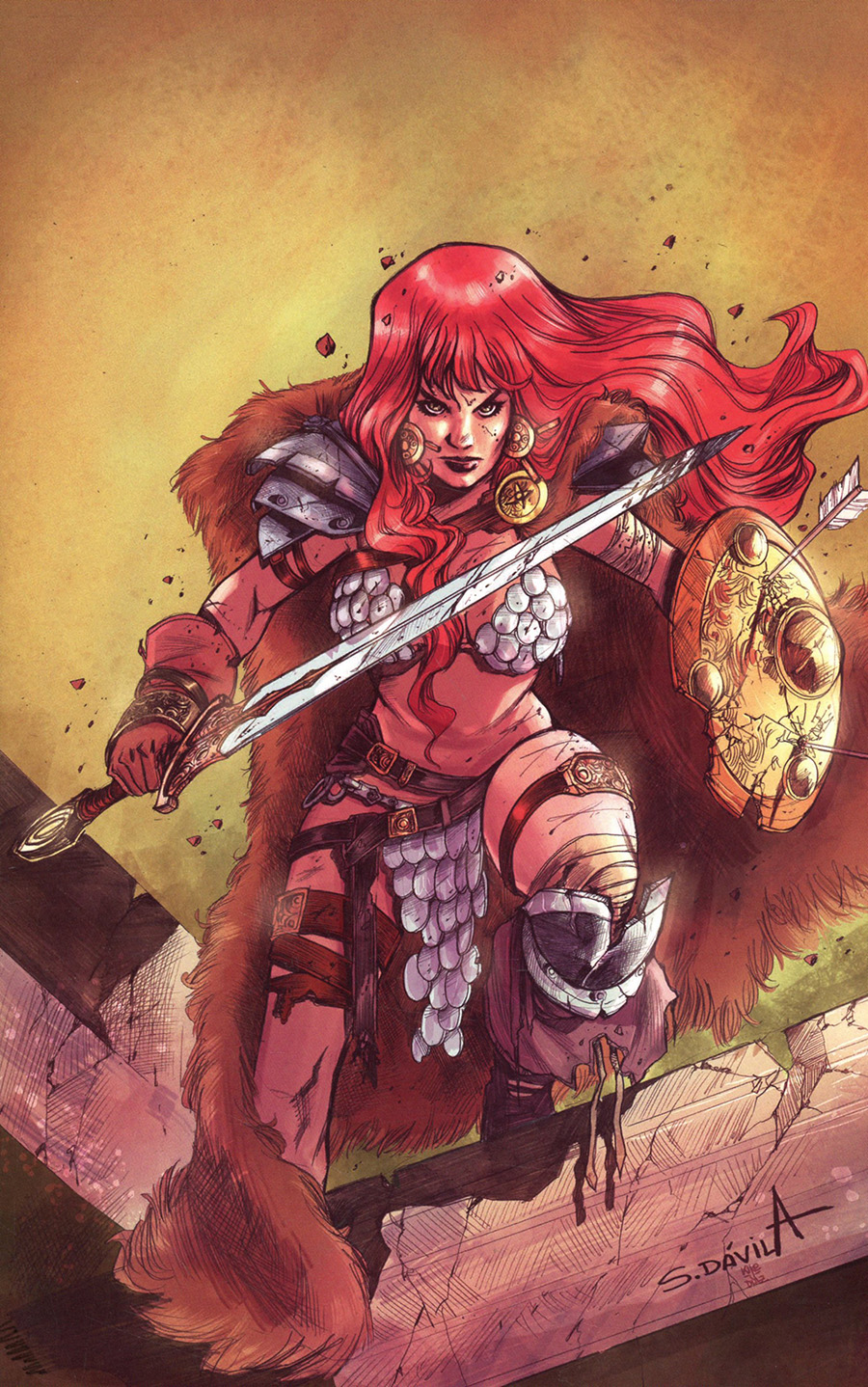 Red Sonja The Superpowers #5 Cover Q Incentive Sergio Davila Virgin Cover