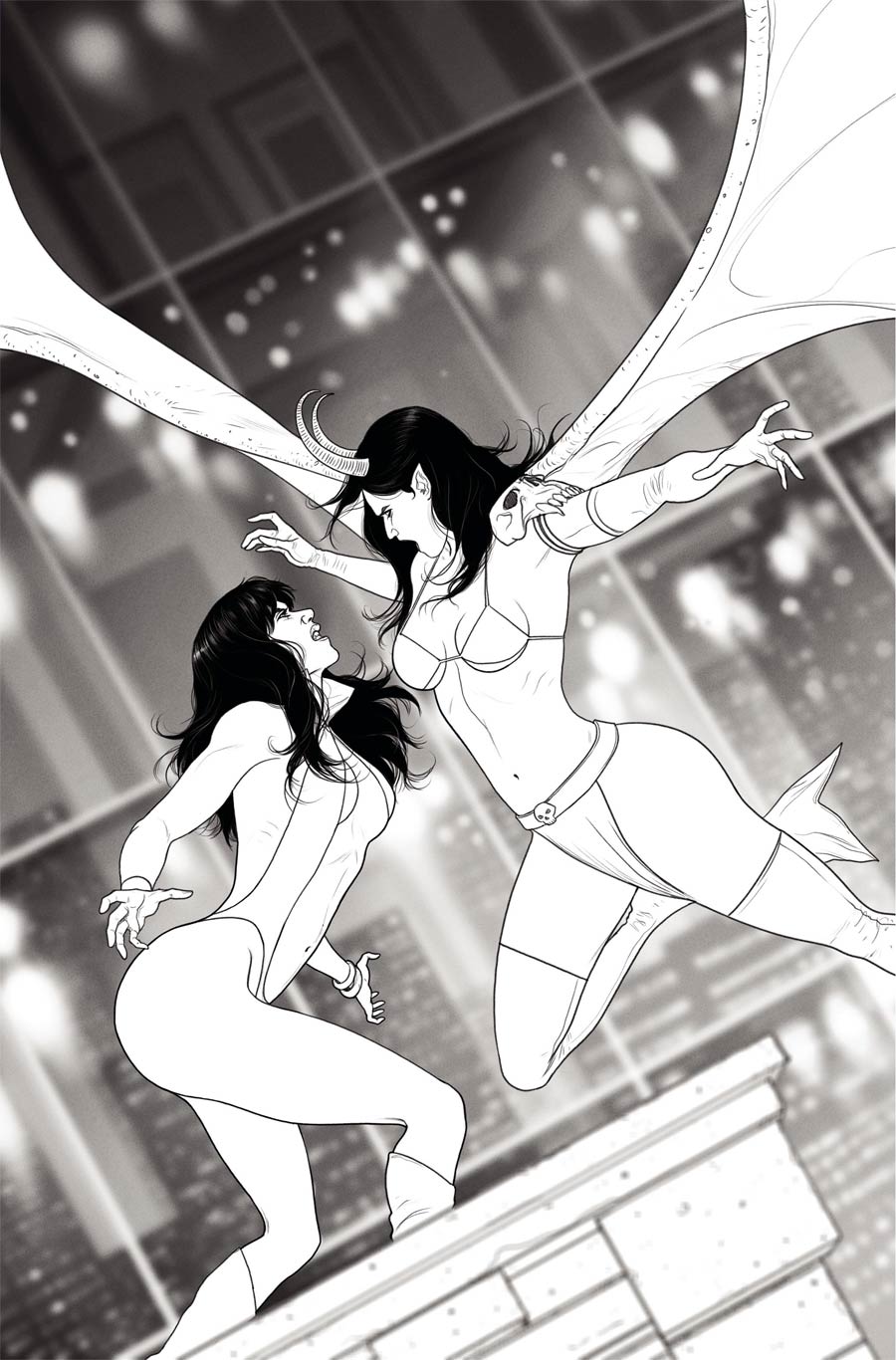 Vampirella vs Purgatori #3 Cover P Incentive Madibek Musabekov Black & White Virgin Cover