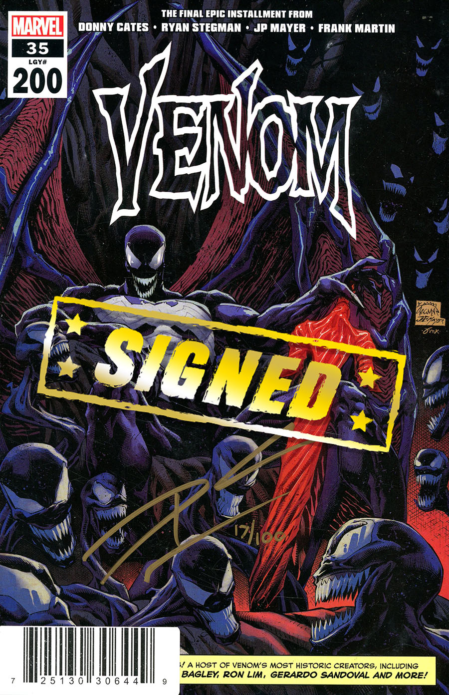 Venom Vol 4 #35 Cover R DF Gold Signature Series Signed By Donny Cates (#200)