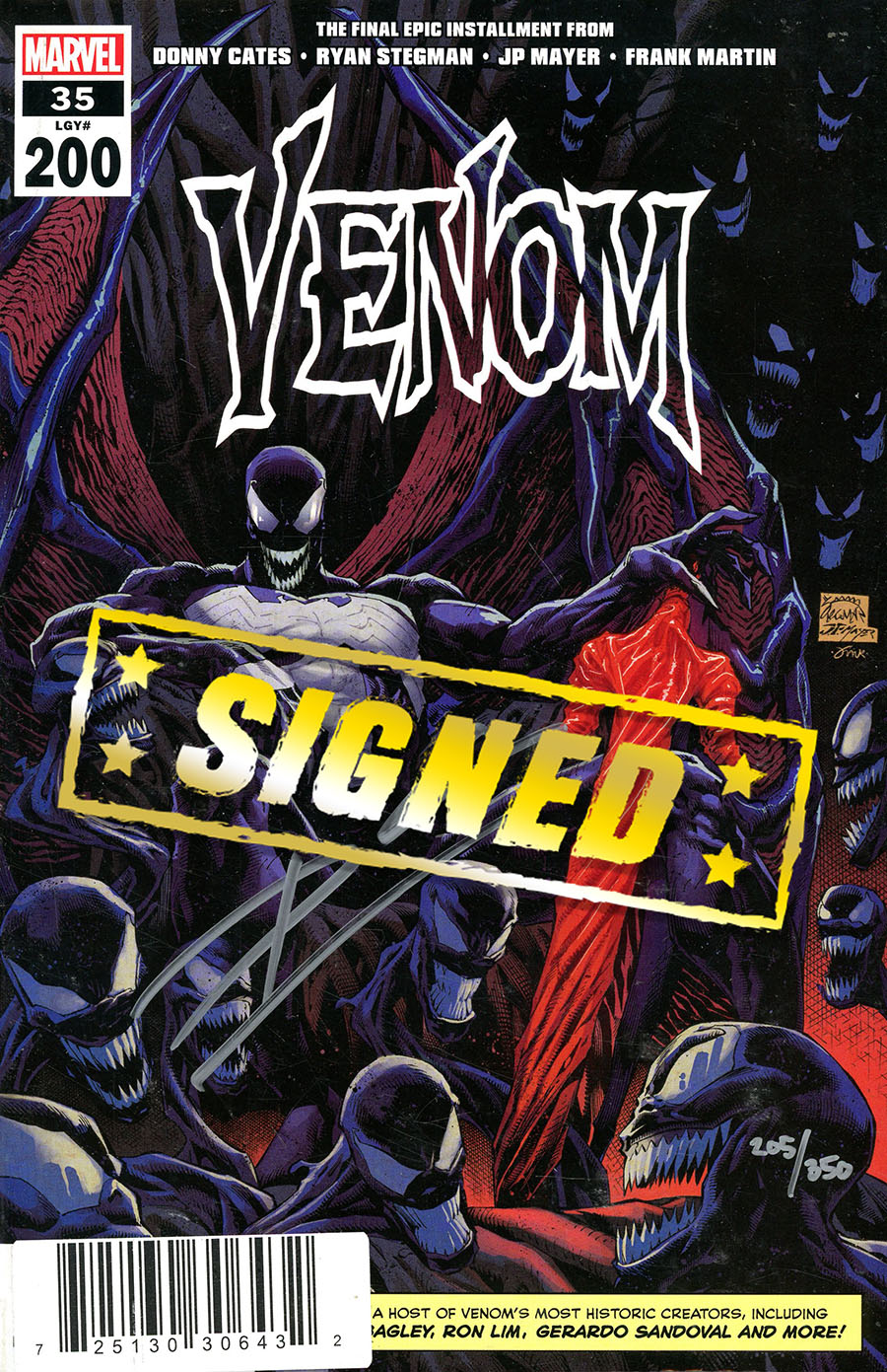 Venom Vol 4 #35 DF Signed By Donny Cates Plus 1 (#200)