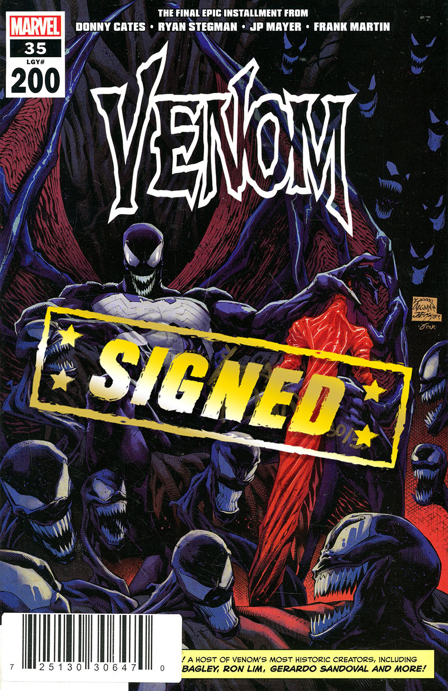 Venom Vol 4 #35 Cover T DF Gold Signature Series Signed By Ryan Stegman (#200)