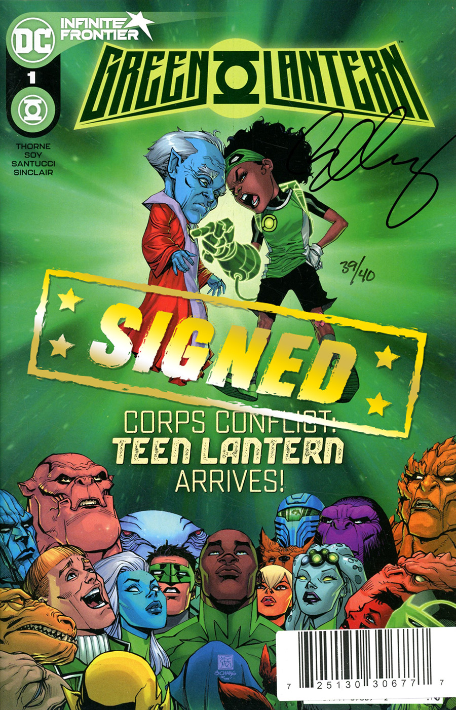 Green Lantern Vol 7 #1 Cover D DF Signed By Bernard Chang