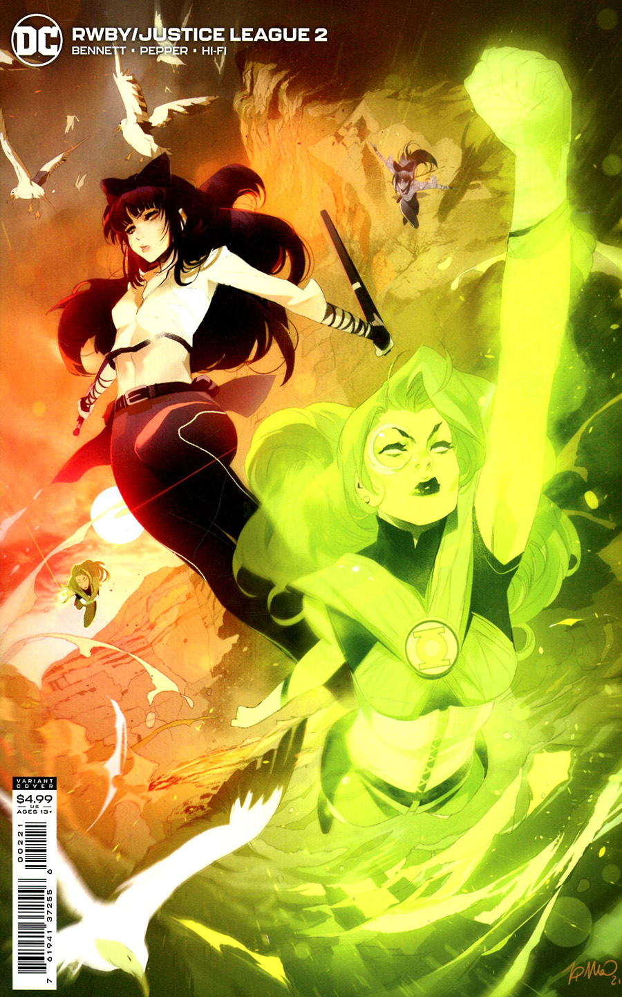 RWBY Justice League #2 Cover B Variant Simone Di Meo Card Stock Cover