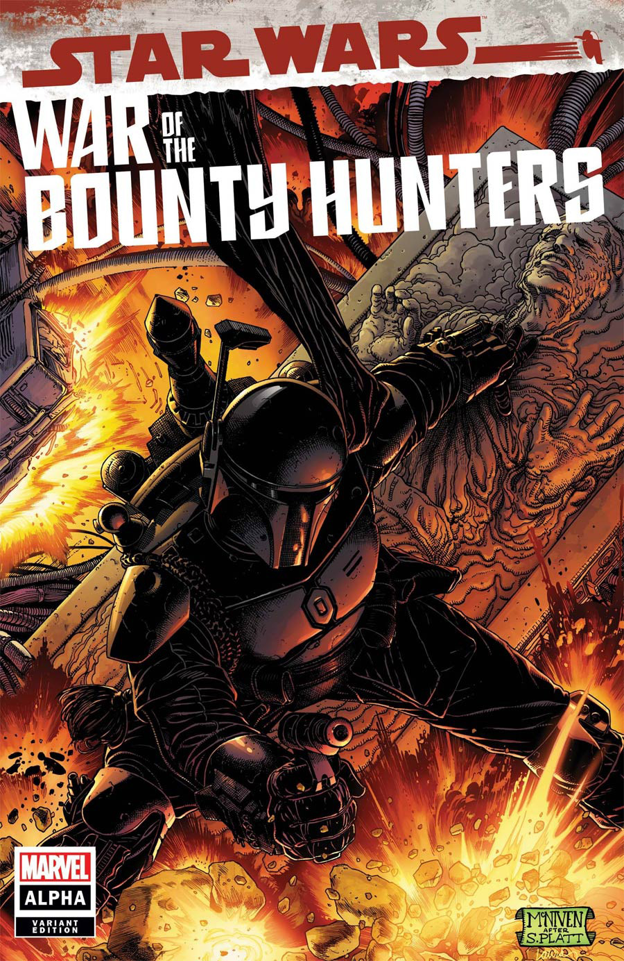 Star Wars War Of The Bounty Hunters Alpha #1 (One Shot) Cover E Incentive Steve McNiven Boba Fett Black Armor Variant Cover