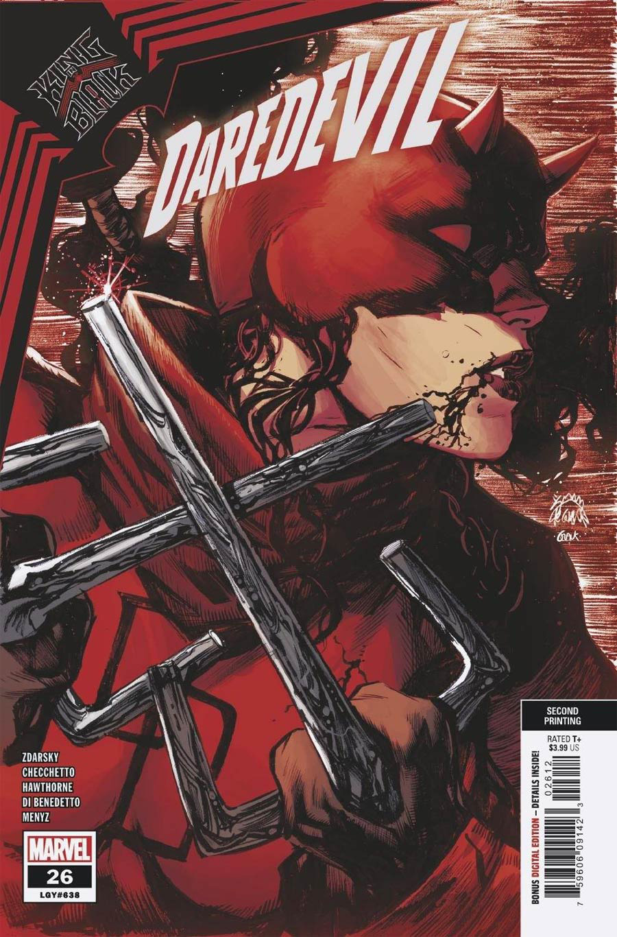 Daredevil Vol 6 #26 Variant Marco Checchetto Elektra Cover King In Black 2021 