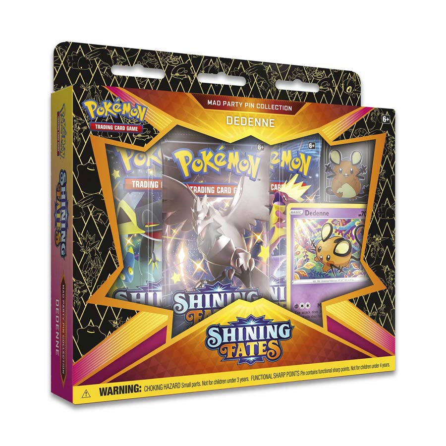 Pokemon Shining Fates Mad Party Pin Collection - Dedenne