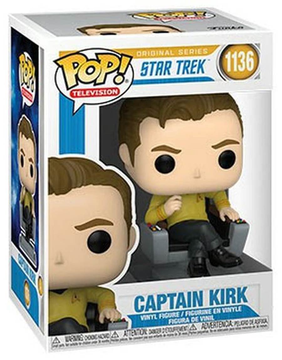 POP Television Star Trek Captain Kirk In Chair Vinyl Figure