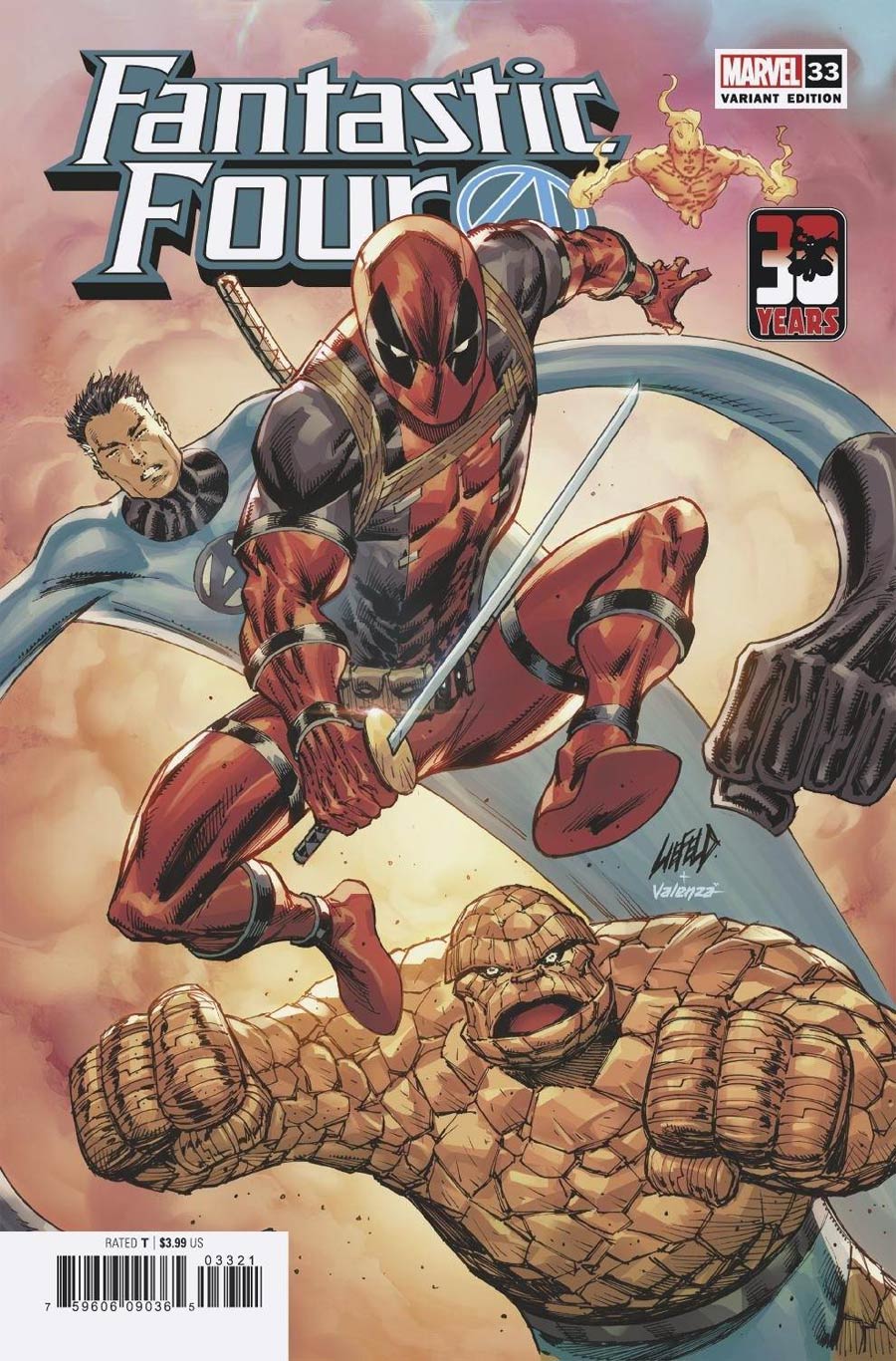 Fantastic Four Vol 6 #33 Cover C Variant Rob Liefeld Deadpool 30th Anniversary Cover