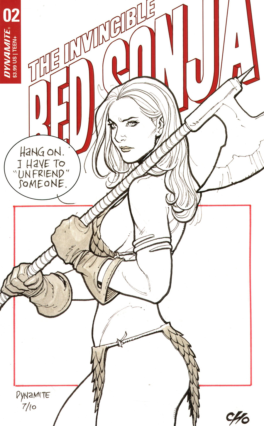Invincible Red Sonja #2 Cover D Variant Frank Cho Outrage Cover
