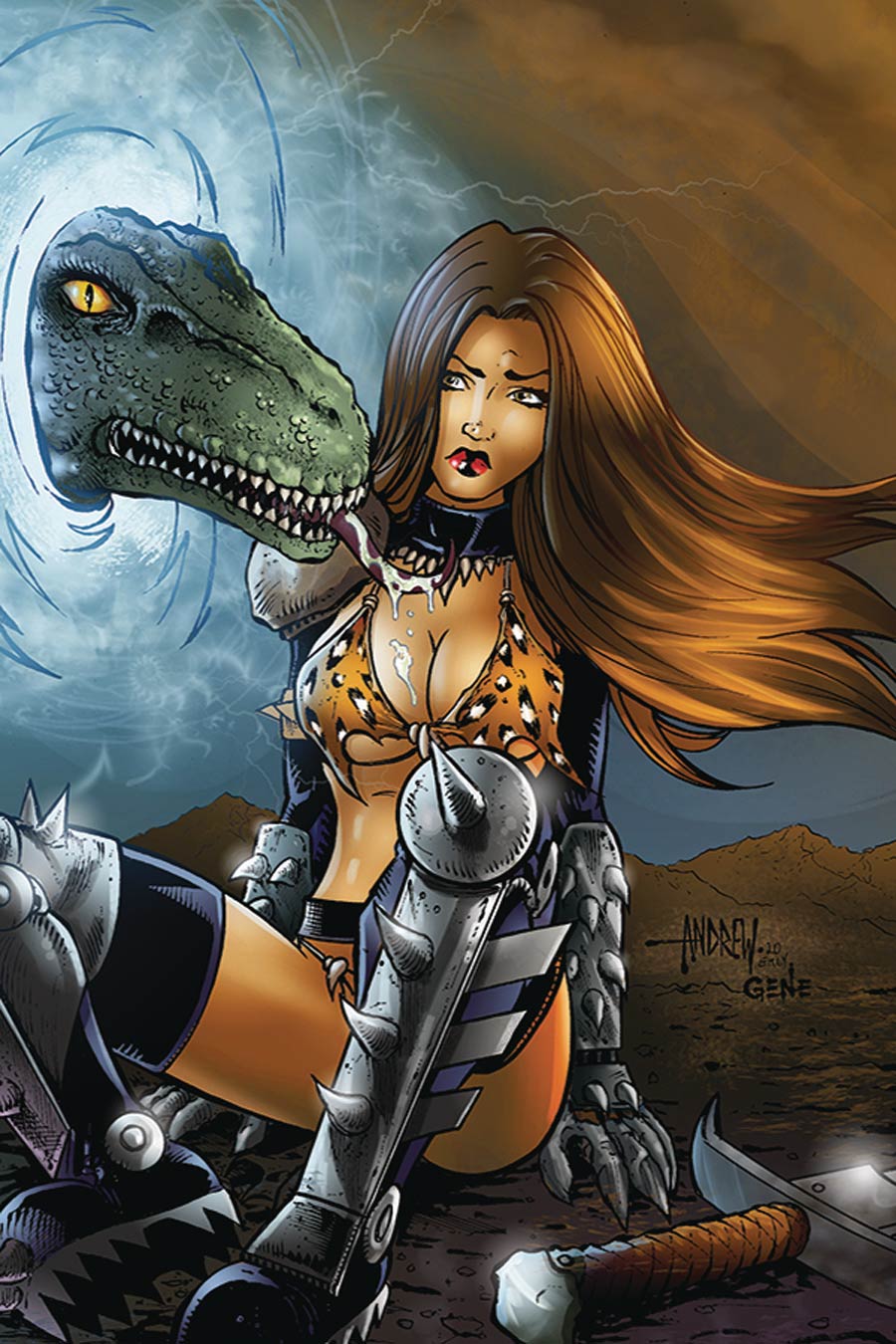 Cavewoman Metal Age #2 Cover C Variant Andrew Mangum Nude Cover