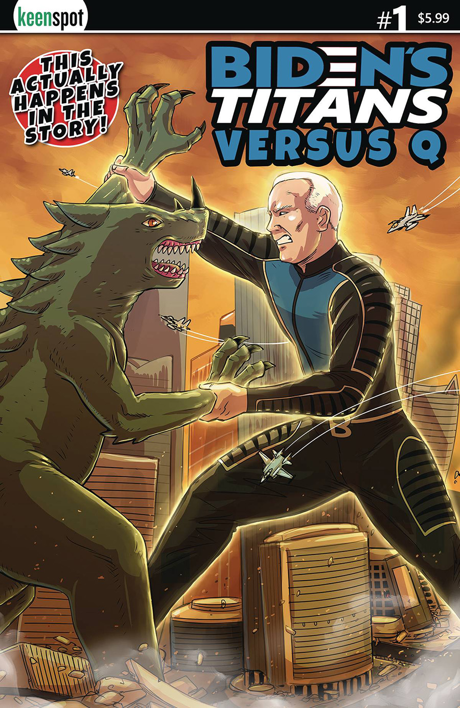Bidens Titans vs Q Cover B Variant John Joseco Cover