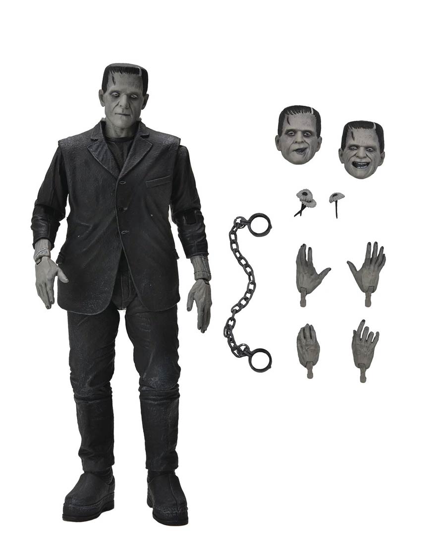 Universal Monsters Ultimate Frankensteins Monster Black And White 7-Inch Scale Action Figure