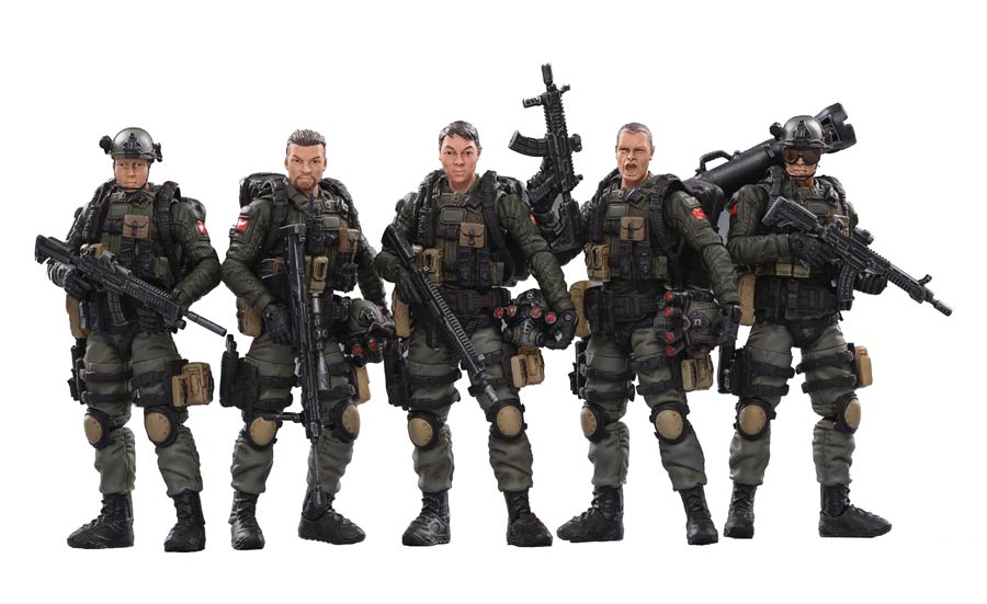 Joy Toy Pla-Army Anti-Terrorism Unit 1/18 Scale 5-Pack Figure