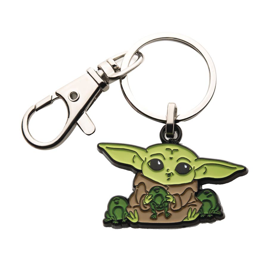 Star Wars The Mandalorian Grogu With Frogs Keychain