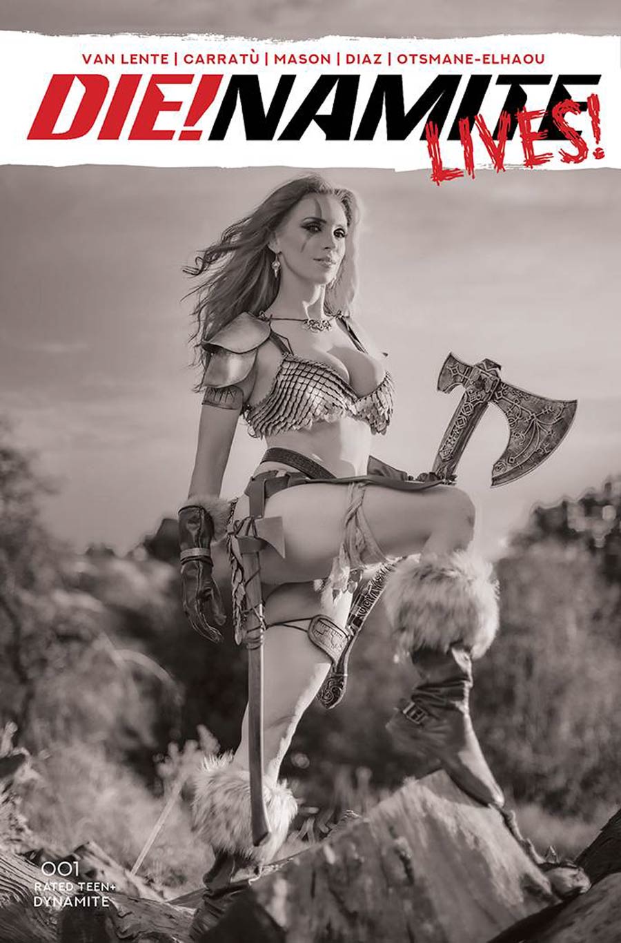 DieNamite Lives #1 Cover N Incentive Gracie The Cosplay Lass Cosplay Photo Black & White Cover