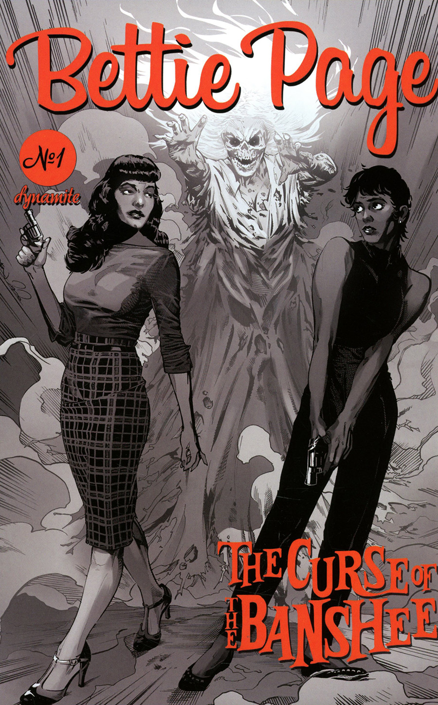 Bettie Page And The Curse Of The Banshee #1 Cover P Incentive Stephen Mooney Black & White Cover
