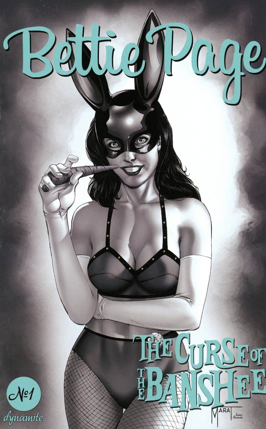 Bettie Page And The Curse Of The Banshee #1 Cover Q Incentive Marat Mychaels Black & White Cover
