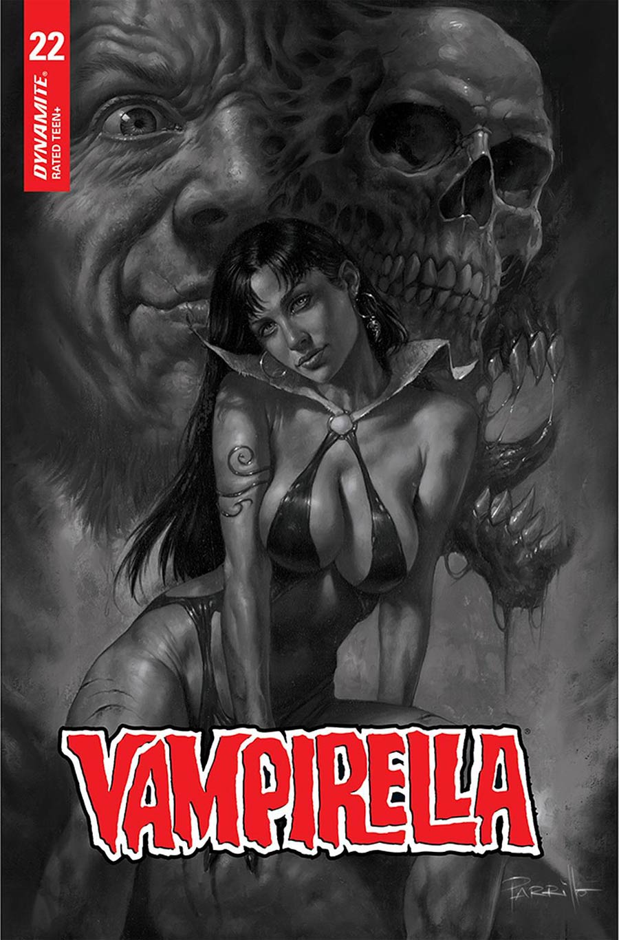 Vampirella Vol 8 #22 Cover F Incentive Lucio Parrillo Black & White Cover
