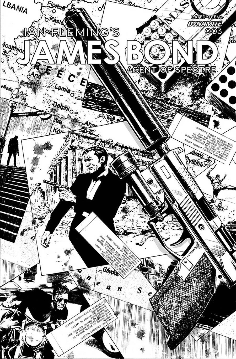 James Bond Agent Of SPECTRE #4 Cover F Incentive Butch Guice Black & White Cover