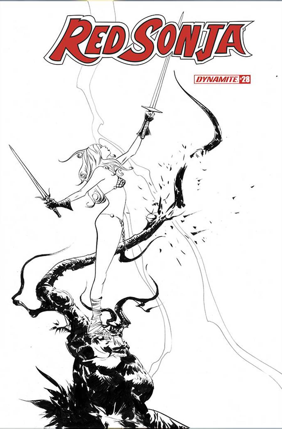 Red Sonja Vol 8 #28 Cover M Incentive Jae Lee Black & White Cover
