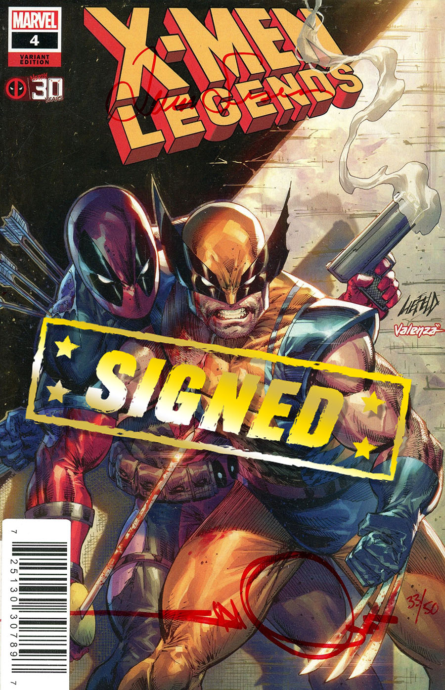 X-Men Legends #4 Cover E DF Rob Liefeld Deadpool 30th Anniversary Variant Cover Signed By Walter Simonson & Louise Simonson