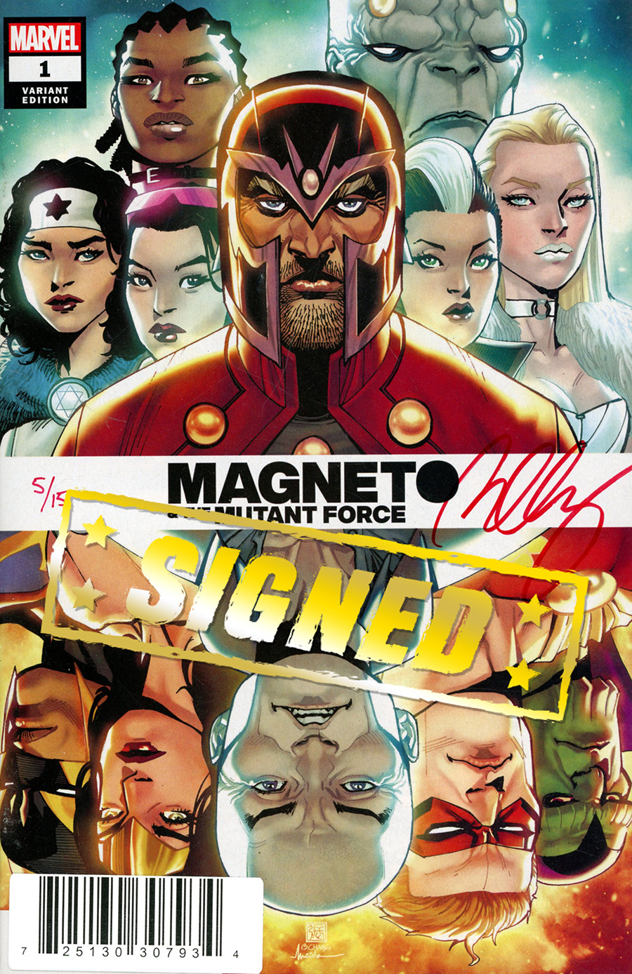 Heroes Reborn Magneto And The Mutant Force #1 (One Shot) Cover F DF Spoiler Variant Cover Signed By Bernard Chang