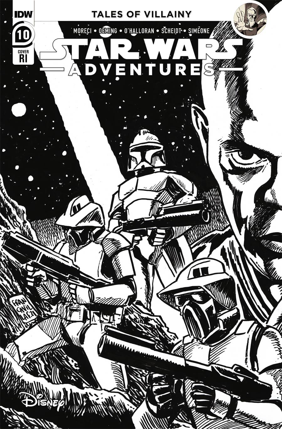 Star Wars Adventures Vol 2 #10 Cover C Incentive Francesco Francavilla Black & White Variant Cover