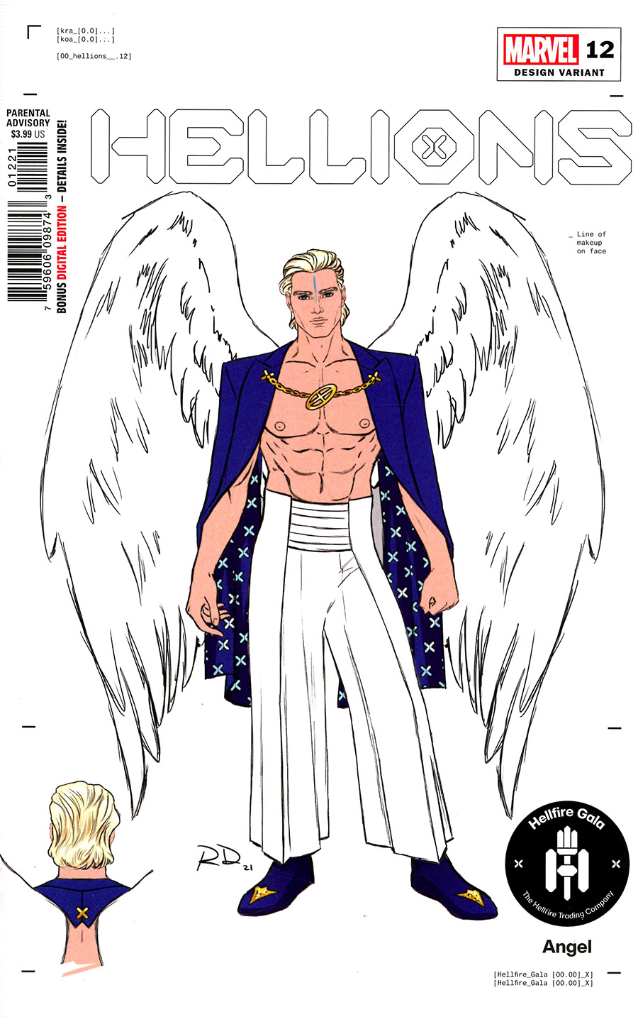 Hellions #12 Cover D Incentive Russell Dauterman Angel Character Design Variant Cover (Hellfire Gala Tie-In)