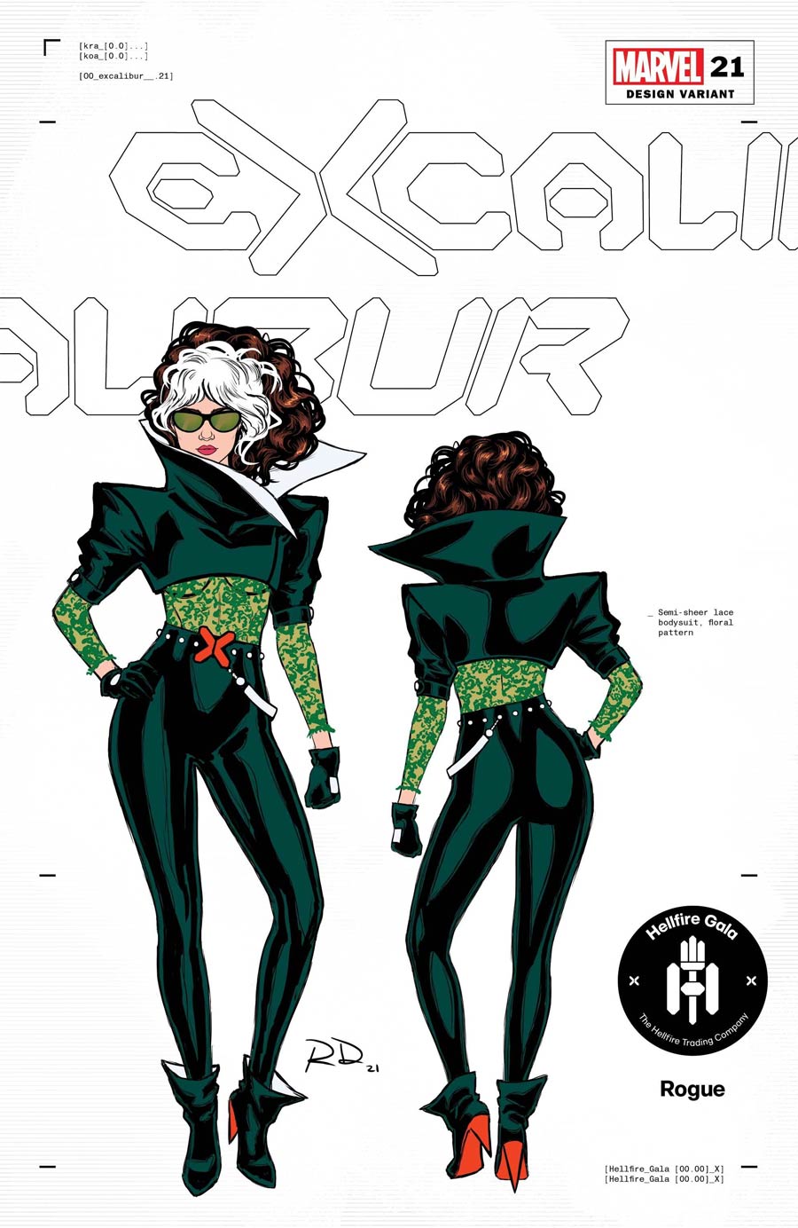 Excalibur Vol 4 #21 Cover D Incentive Russell Dauterman Rogue Character Design Variant Cover (Hellfire Gala Tie-In)