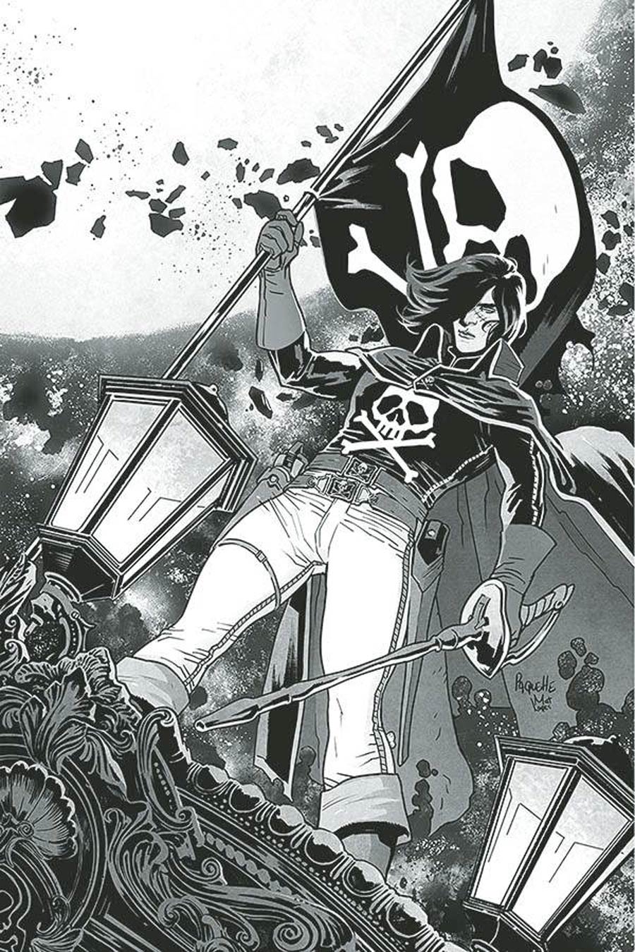 Space Pirate Captain Harlock #1 Cover I Incentive Yanick Paquette Black & White Virgin Cover