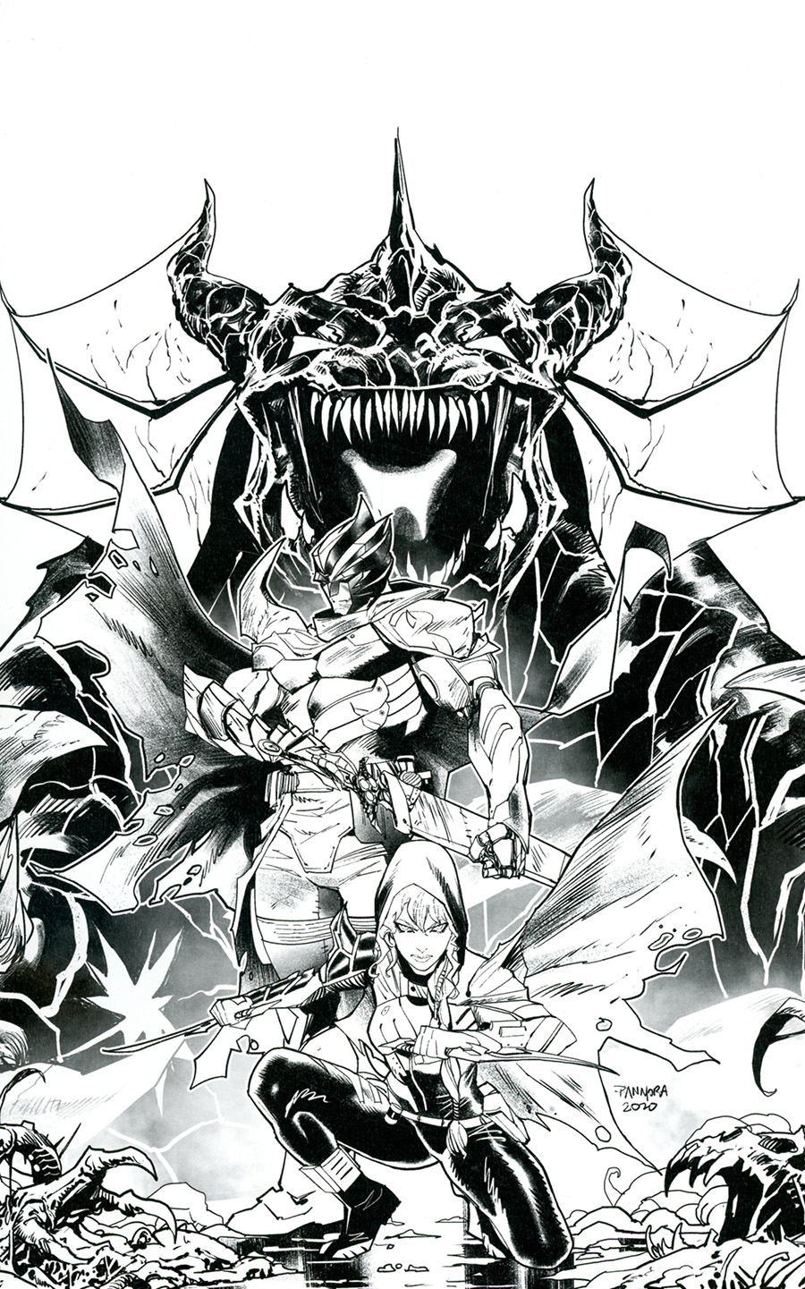 Power Rangers Unlimited Heir To Darkness #1 (One Shot) Cover E Incentive Dan Mora Black & White Virgin Cover