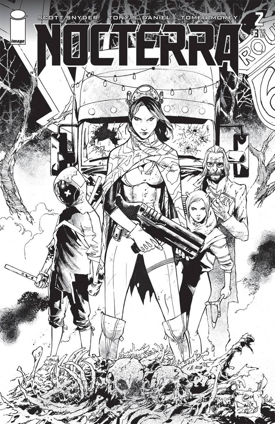 Nocterra #2 Cover E Incentive Tony S Daniel Black & White Cover