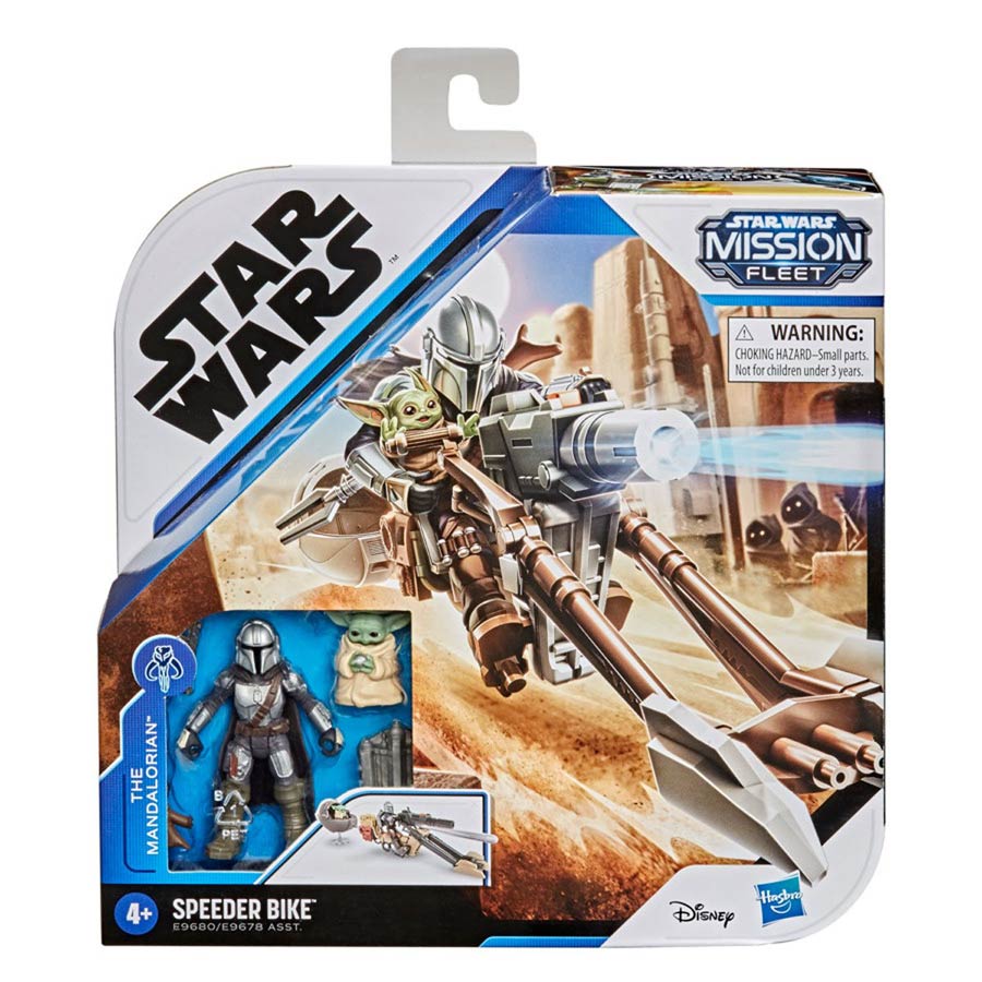 Star Wars Mission Fleet Expedition Class The Mandalorian And Child With Speeder Bike Action Figure