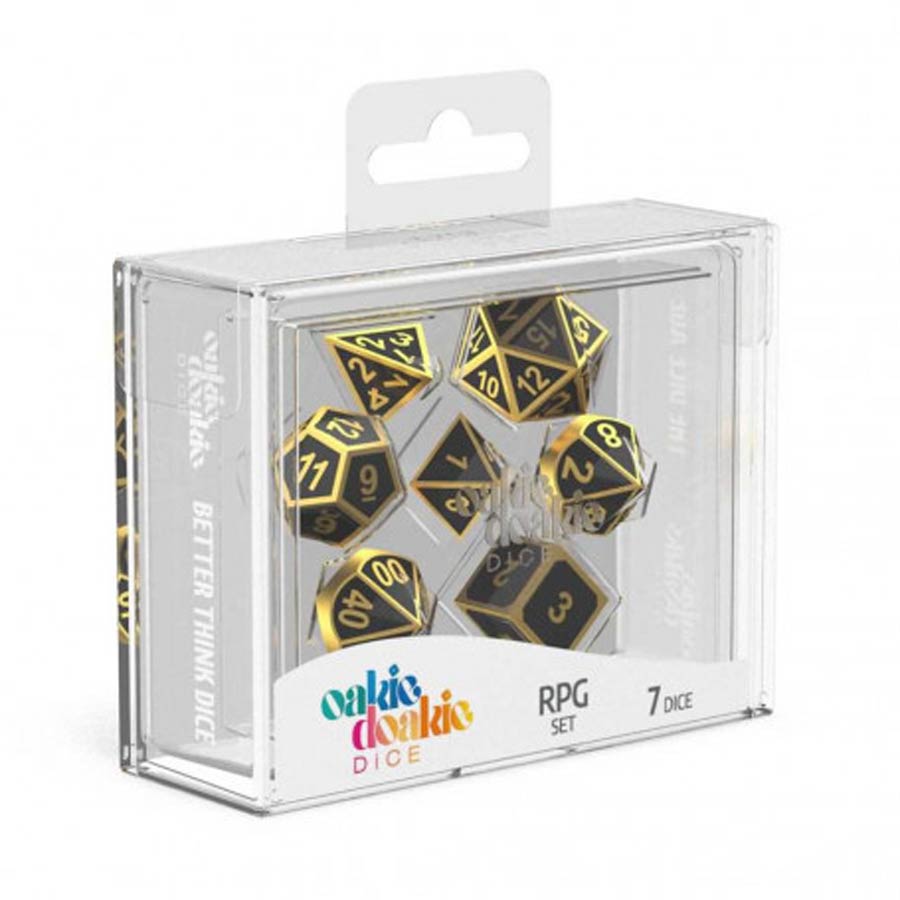 Roll Playing Game 7-Piece Metal Dice Set - Alchemy Gold