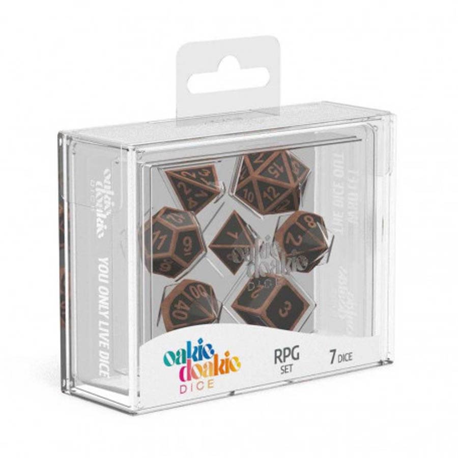 Roll Playing Game 7-Piece Metal Dice Set - Steampunk